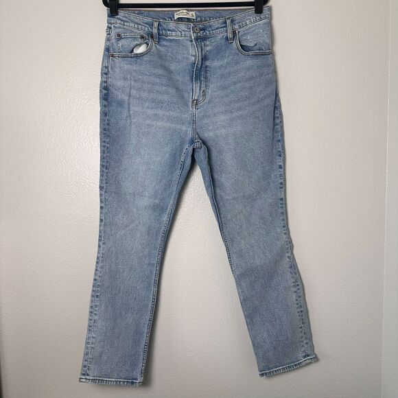 Abercrombie & Fitch Womens Jeans 90s Slim Straight Ultra High Rise Size 33/16S - Picture 1 of 13